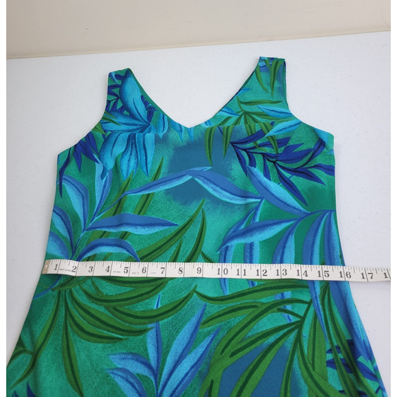 NWT Vtg Leslie Belle Shell buttons Green Blue Botanical Dress & Shirt Size 8 - Picture 6 of 16